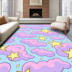 Whimsical Starry Sky Clouds Design Rug