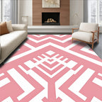 Pink Chevron Geometric Pattern Rug