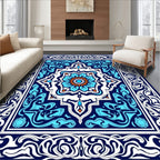 Intricate Geometric Floral Medallion Rug