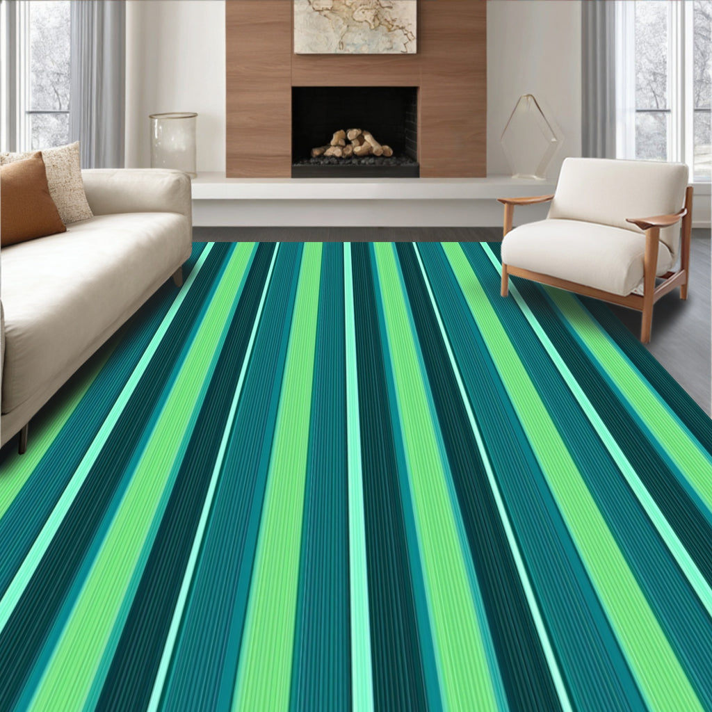 Verdant Vertical Stripe Design Rug