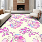 Abstract Floral Pink Pastel Pattern Rug