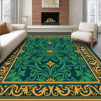 Ornate Floral Bordered Pattern Rug