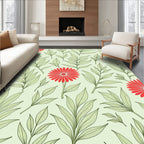 Red Daisy Vine Pattern Rug