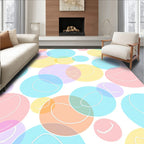Pastel Circles With White Outline Pattern Rug