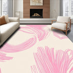 Abstract Pink Swirl Organic Pattern Rug
