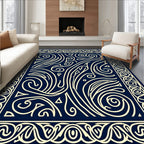 Intricate Swirl And Leaf Pattern Rug