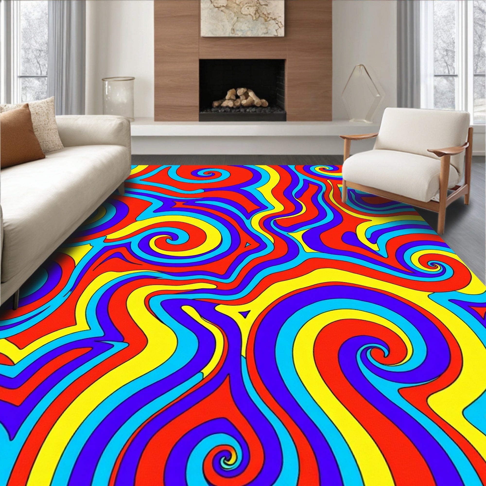 Psychedelic Swirl Pattern Rug