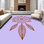 Mandala With Feather Accents Design Rug
