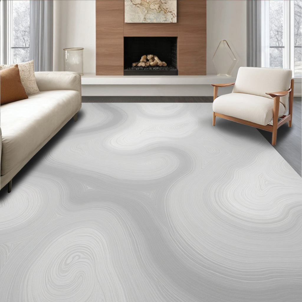 Swirling Abstract Neutral Tone Rug