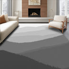 Monochromatic Misty Mountain Range Landscape Rug