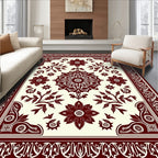 Floral Bloom Mandala Rich Red Rug