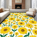 Summer Meadow Sunflower Pattern Rug