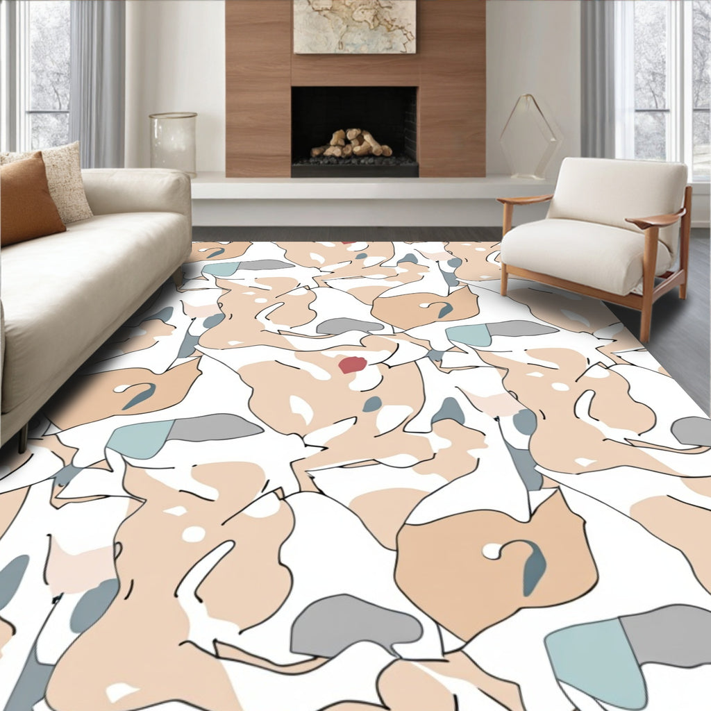 Abstract Organic Shapes Pattern Design Rug