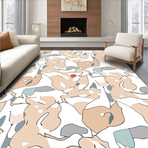 Abstract Organic Shapes Pattern Design Rug