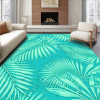 Tropical Palm Leaf Silhouette Pattern Rug