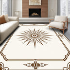 Ornate Sunburst Floral Frame Design Rug