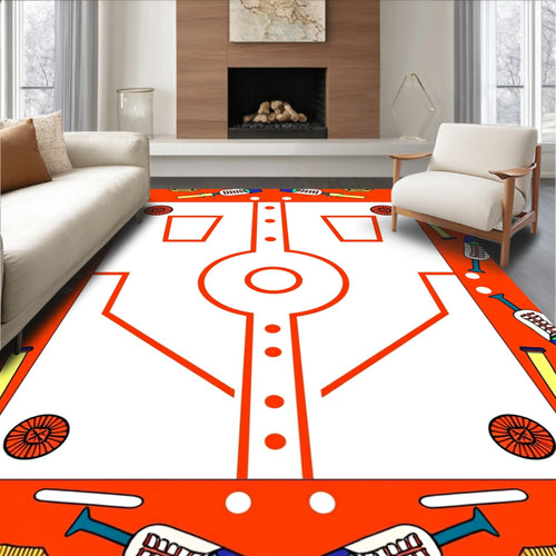 Abstract Orange Scientific Lab Pattern Rug