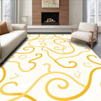 Golden Swirls Abstract Pattern Rug