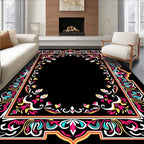 Vibrant Floral Border Design Rug