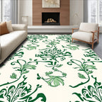 Green Floral Vine Pattern Rug