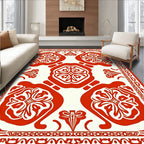 Classic Red Floral Ornamental Rug
