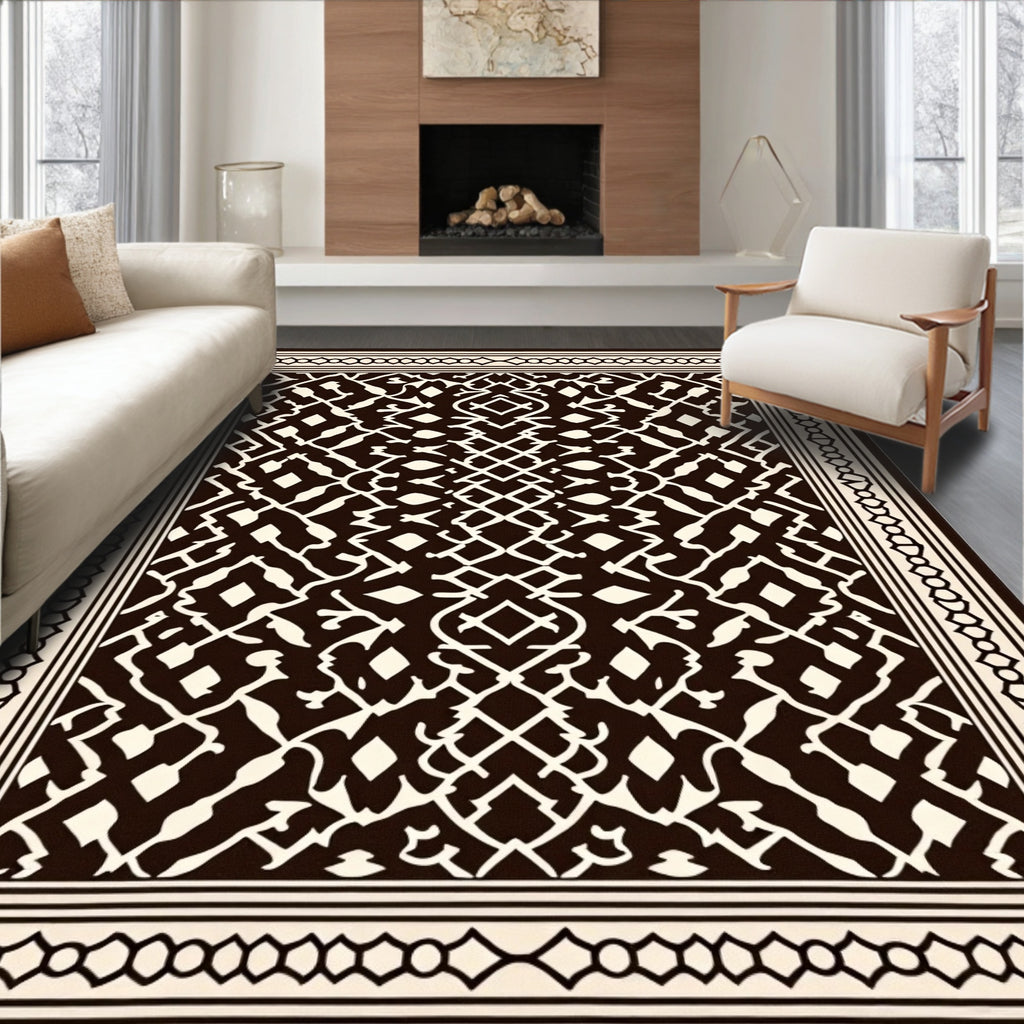Intricate Lattice Work Motif Design Rug
