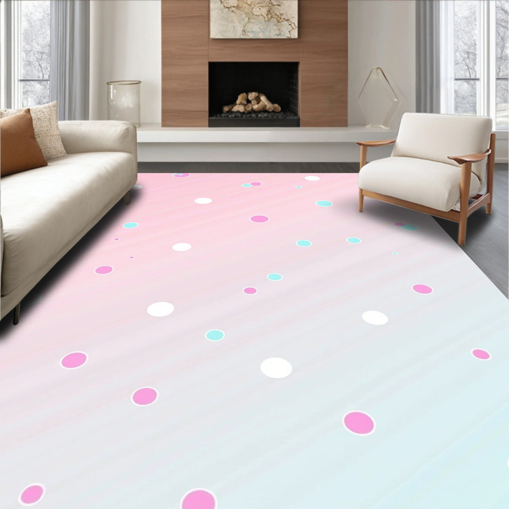 Pastel Polka Dot Gradient Design Rug