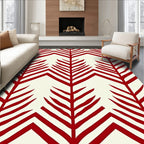 Bold Red Fern Chevron Pattern Rug