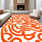 Orange Swirl Abstract Pattern Rug
