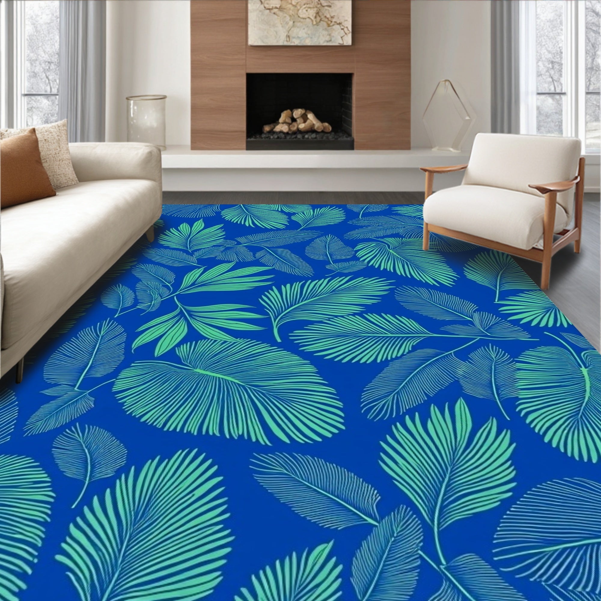 Lush Emerald Leafy Canopy Rug