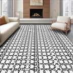 Bold Geometric Chain Link Pattern Rug