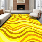 Golden Swirls Nature Inspired Design Rug