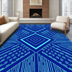 Abstract Geometric Diamond Lines Pattern Rug