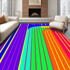 Vibrant Geometric Stripe Arch Pattern Rug