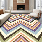 Muted Color Chevron Stripe Pattern Rug