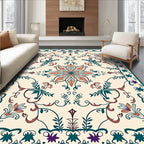 Floral Scrollwork Garden Inspired Design Rug