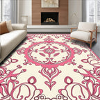 Pink Floral Tones Mandala Inspired Design Rug