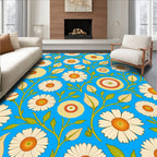 Floral Pattern with Daisy Motifs Rug