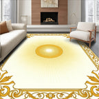 Golden Sunburst Ornate Scrollwork Rug