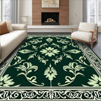 Elegant Floral Scrollwork Patterned Rug