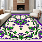 Vibrant Floral Medallion Pattern Rug