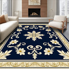 Elegant Floral Scroll Pattern Rug