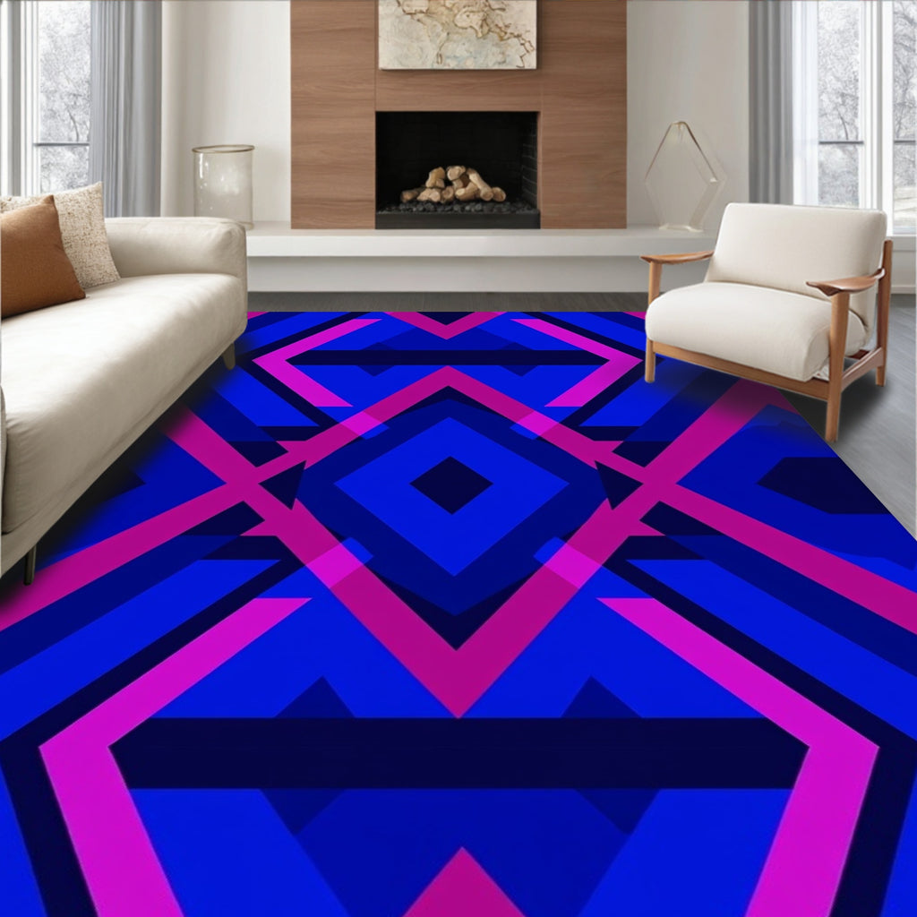 Bold Geometric Diamond Pattern Rug