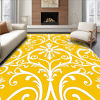 Classic White Floral Scrollwork Rug
