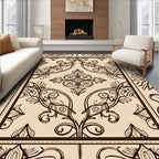 Brown Flourish Traditional Pattern Rug