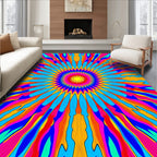 Vibrant Radial Sunburst Pattern Rug