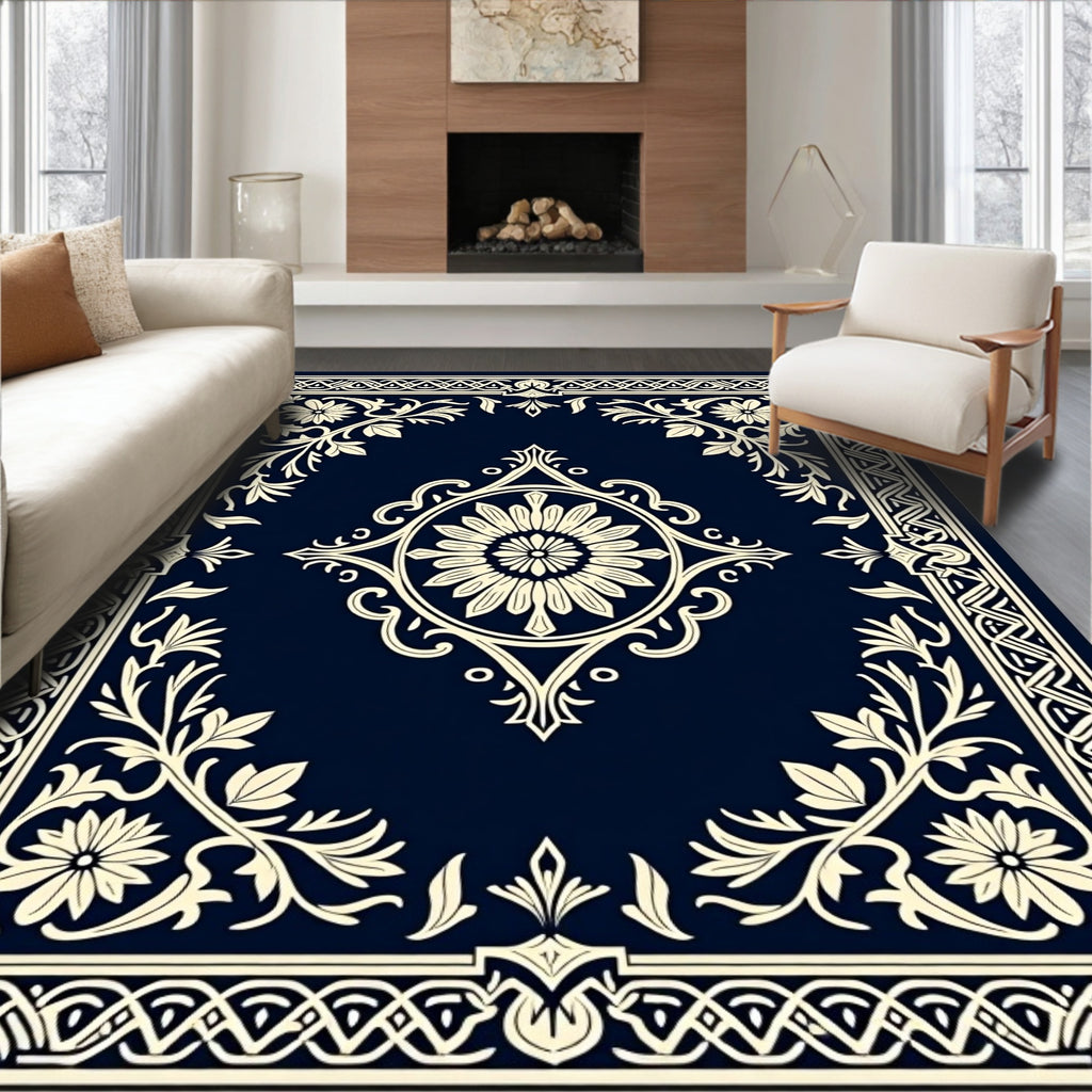 Classic Floral Border With Central Medallion Rug
