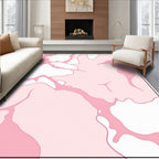 Soft Pink Abstract Swirl Pattern Rug
