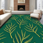 Leafy Green Yellow Pattern Rug