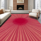 Sunburst Geometric Red Design Rug
